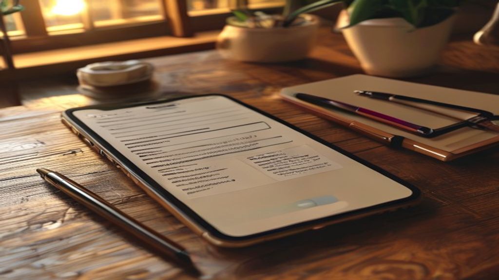 A smartphone lying on a wooden desk displaying an official app notification with a discount promo code for food delivery, next to a notebook and pen.