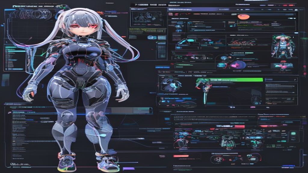 Live2D software showcasing layered anime character model joints.