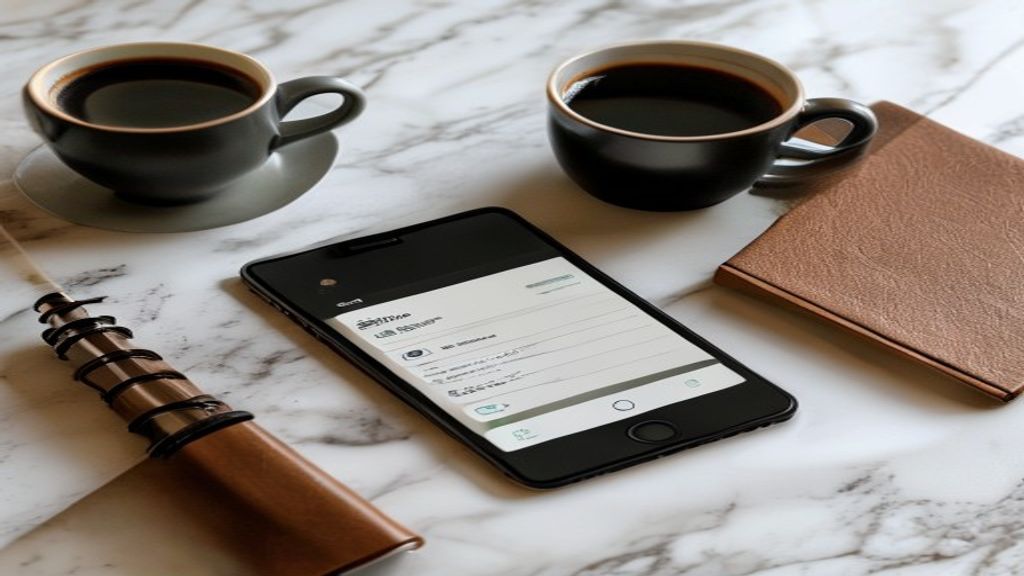 Smartphone on marble desk showing successful PayPal reward payout next to coffee and notebook.